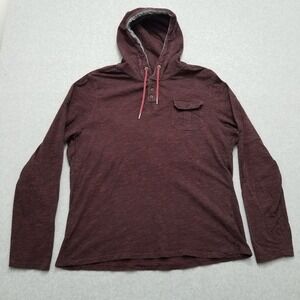 Buffalo David Bitton Mens Hoodie XXL Brown Long Sleeve Pullover Embroidered Logo